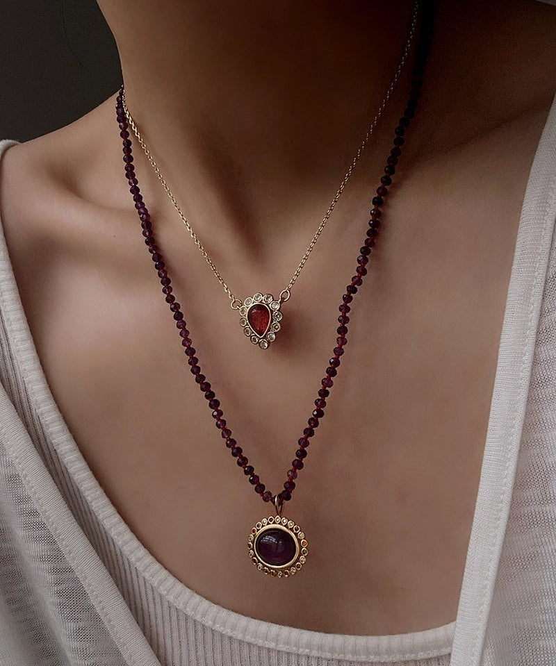 Vintage Amethyst Pendant Necklace - floysun