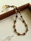Vintage Autumn - Winter Maillard Beaded Necklace – Natural Tiger Eye Beads - floysun