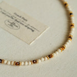 Vintage Autumn - Winter Maillard Beaded Necklace – Natural Tiger Eye Beads - floysun