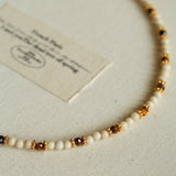 Vintage Autumn - Winter Maillard Beaded Necklace – Natural Tiger Eye Beads - floysun