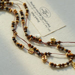 Vintage Autumn - Winter Maillard Beaded Necklace – Natural Tiger Eye Beads - floysun