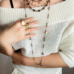 Vintage Autumn - Winter Maillard Beaded Necklace – Natural Tiger Eye Beads - floysun