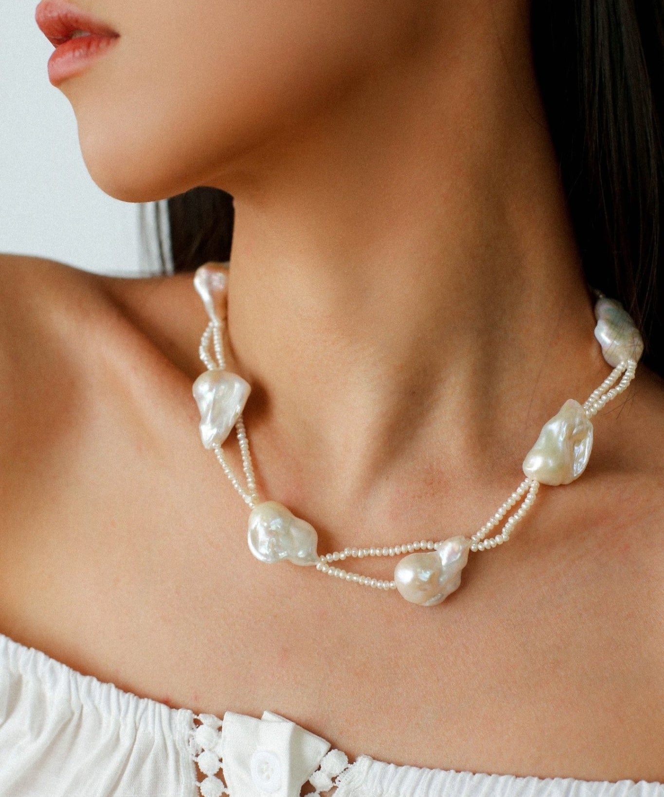 Vintage Baroque Pearl Choker Necklace | French Retro Chic - floysun