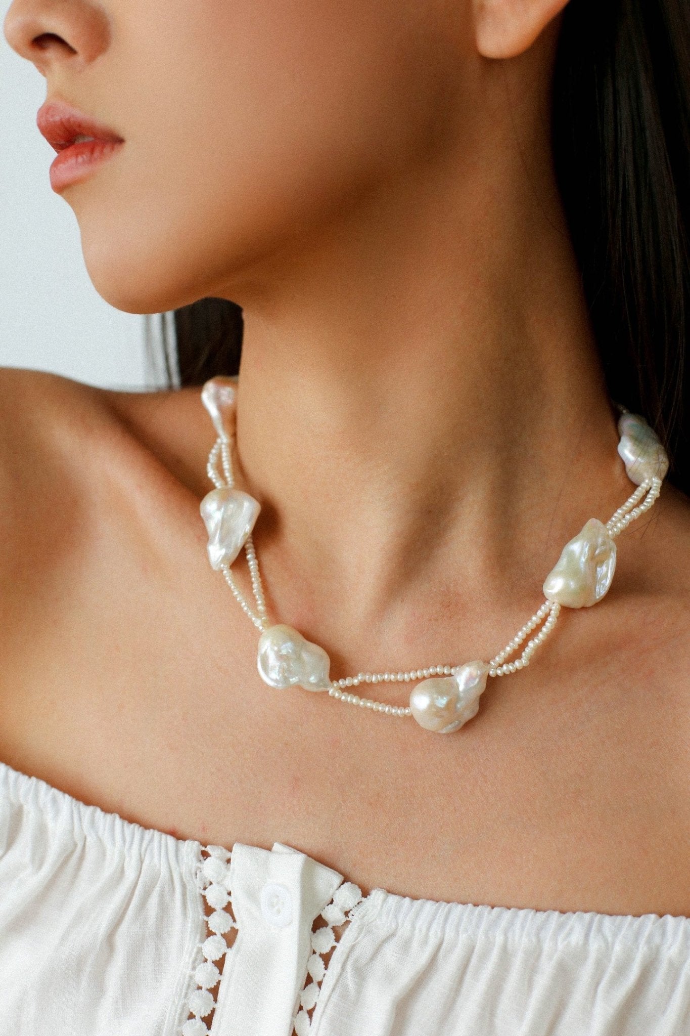 Vintage Baroque Pearl Choker Necklace | French Retro Chic - floysun
