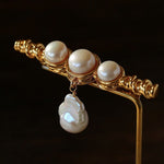 Vintage Baroque Pearl Curve Brooch - floysun