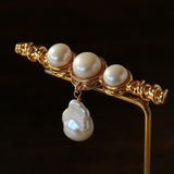 Vintage Baroque Pearl Curve Brooch - floysun
