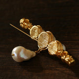 Vintage Baroque Pearl Curve Brooch - floysun