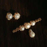 Vintage Baroque Pearl Curve Brooch - floysun