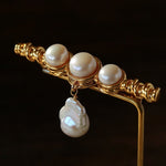 Vintage Baroque Pearl Curve Brooch - floysun