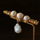 Vintage Baroque Pearl Curve Brooch - floysun