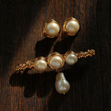 Vintage Baroque Pearl Curve Brooch - floysun