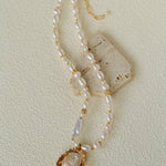 Vintage Baroque Pearl Shell Pendant Adjustable Choker Necklace - floysun