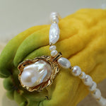 Vintage Baroque Pearl Shell Pendant Adjustable Choker Necklace - floysun