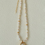 Vintage Baroque Pearl Shell Pendant Adjustable Choker Necklace - floysun