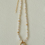 Vintage Baroque Pearl Shell Pendant Adjustable Choker Necklace - floysun
