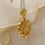 Vintage Bauhinia Flower Necklace – Purple Lab - Grown Diamond - floysun