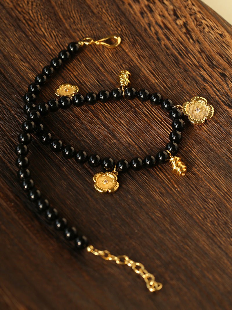 Vintage Black Onyx Multi - Pendant Necklace - floysun