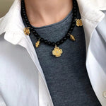 Vintage Black Onyx Multi - Pendant Necklace - floysun