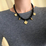 Vintage Black Onyx Multi - Pendant Necklace - floysun
