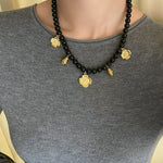 Vintage Black Onyx Multi - Pendant Necklace - floysun