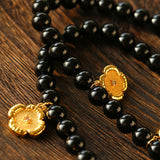 Vintage Black Onyx Multi - Pendant Necklace - floysun