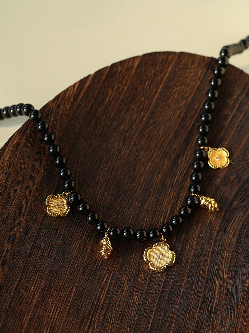 Vintage Black Onyx Multi - Pendant Necklace - floysun