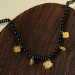 Vintage Black Onyx Multi - Pendant Necklace - floysun
