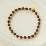 Vintage Bohemian Golden Silk Sandalwood Beaded Bracelet - floysun