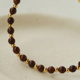 Vintage Bohemian Golden Silk Sandalwood Beaded Bracelet - floysun