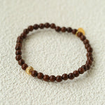 Vintage Bohemian Golden Silk Sandalwood Beaded Bracelet - floysun