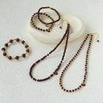 Vintage Bohemian Golden Silk Sandalwood Beaded Bracelet - floysun
