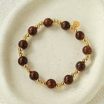 Vintage Bohemian Golden Silk Sandalwood Beaded Bracelet - floysun