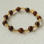 Vintage Bohemian Golden Silk Sandalwood Beaded Bracelet - floysun