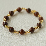 Vintage Bohemian Golden Silk Sandalwood Beaded Bracelet - floysun