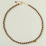 Vintage Bohemian Golden Silk Sandalwood Beaded Collarbone Necklace - floysun