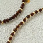 Vintage Bohemian Golden Silk Sandalwood Beaded Collarbone Necklace - floysun