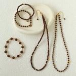 Vintage Bohemian Golden Silk Sandalwood Beaded Collarbone Necklace - floysun