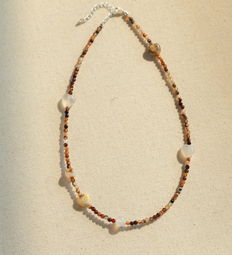 Vintage Brown Beaded Necklace - floysun