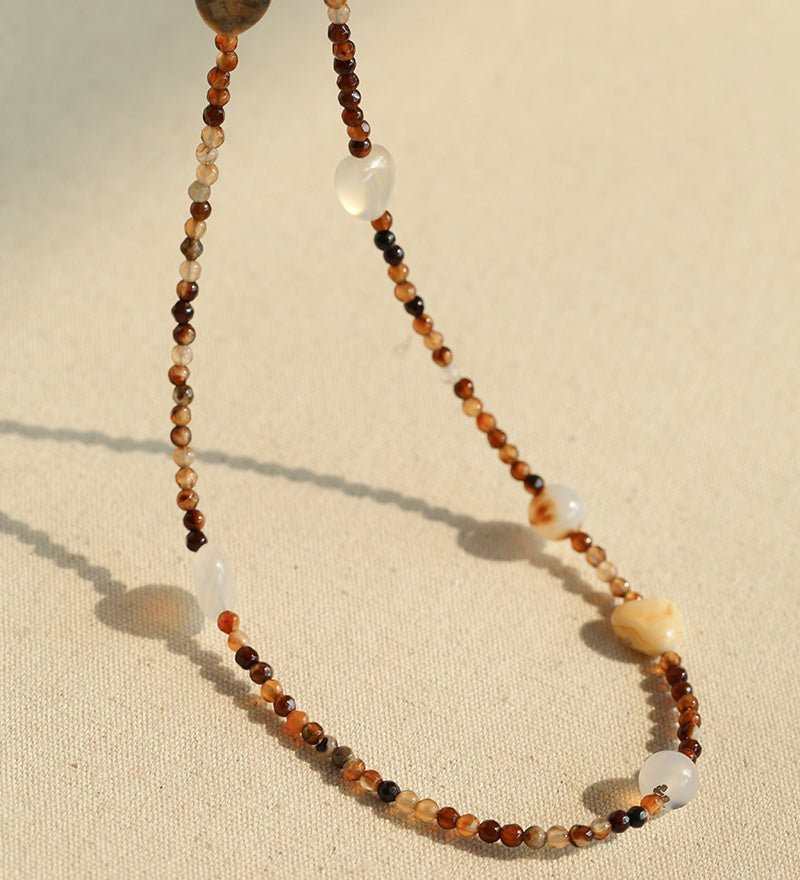 Vintage Brown Beaded Necklace - floysun