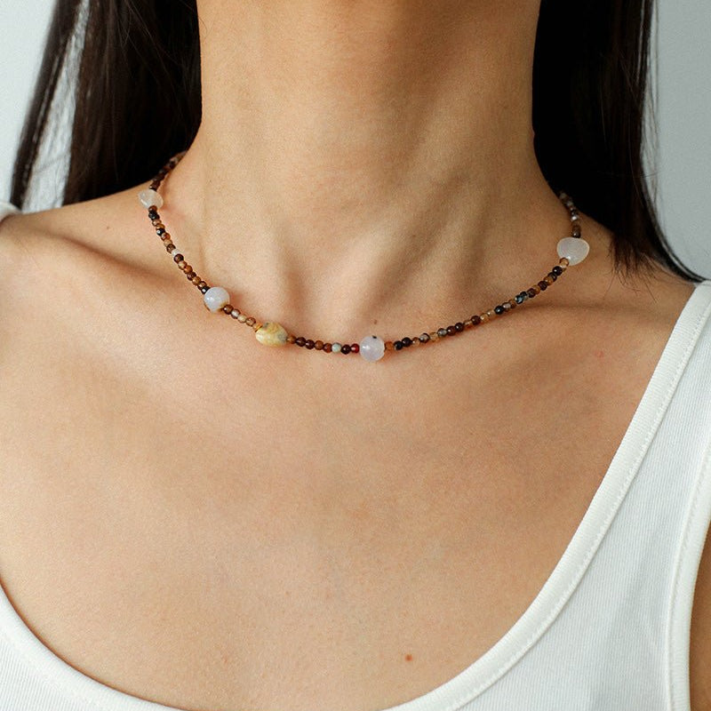 Vintage Brown Beaded Necklace - floysun