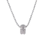 Vintage Brushed Floral Cubic Zirconia Pendant Necklace - floysun