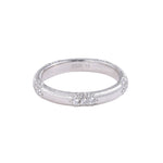 Vintage Brushed Texture CZ Accent Band Ring - floysun
