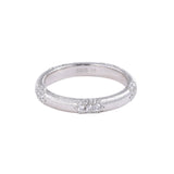 Vintage Brushed Texture CZ Accent Band Ring - floysun