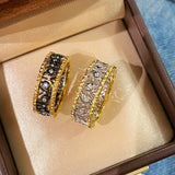 Vintage Carved Leaf Two - Tone Ring - floysun