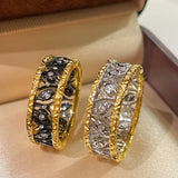 Vintage Carved Leaf Two - Tone Ring - floysun