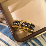 Vintage Carved Leaf Two - Tone Ring - floysun