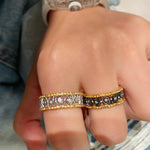 Vintage Carved Leaf Two - Tone Ring - floysun