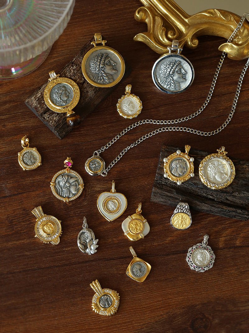 Vintage Coin Pendant Collection – Mix & Match Chains & Pearl Necklaces - floysun