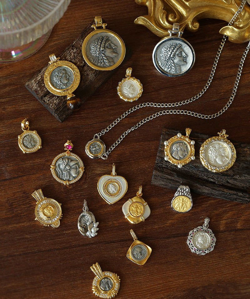 Vintage Coin Pendant Collection – Mix & Match Chains & Pearl Necklaces - floysun