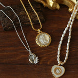 Vintage Coin Pendant Collection – Mix & Match Chains & Pearl Necklaces - floysun